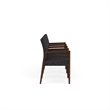 Pemberly Row Waiting Reception 4 Seat Tandem Seating Wood Frame in Black