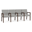 Pemberly Row Waiting Reception 4 Seat Tandem Seating Wood Frame in Gray