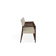 Pemberly Row Waiting Reception 4 Seat Tandem Seating Wood Frame in Beige