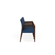 Pemberly Row Waiting Reception 4 Seat Tandem Seating Wood Frame in Blue