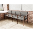 Pemberly Row Waiting Reception 4 Seat Tandem Seating Wood Frame in Gray