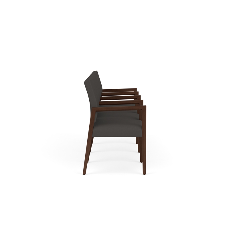 Pemberly Row Waiting Reception 4 Seat Tandem Seating Wood Frame in Gray