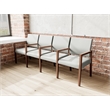 Pemberly Row Waiting Reception 4 Seat Tandem Seating Wood Frame in Gray