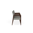 Pemberly Row Waiting Reception 4 Seat Tandem Seating Wood Frame in Gray