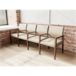 Pemberly Row Waiting Reception 4 Seat Tandem Seating Wood Frame in Brown