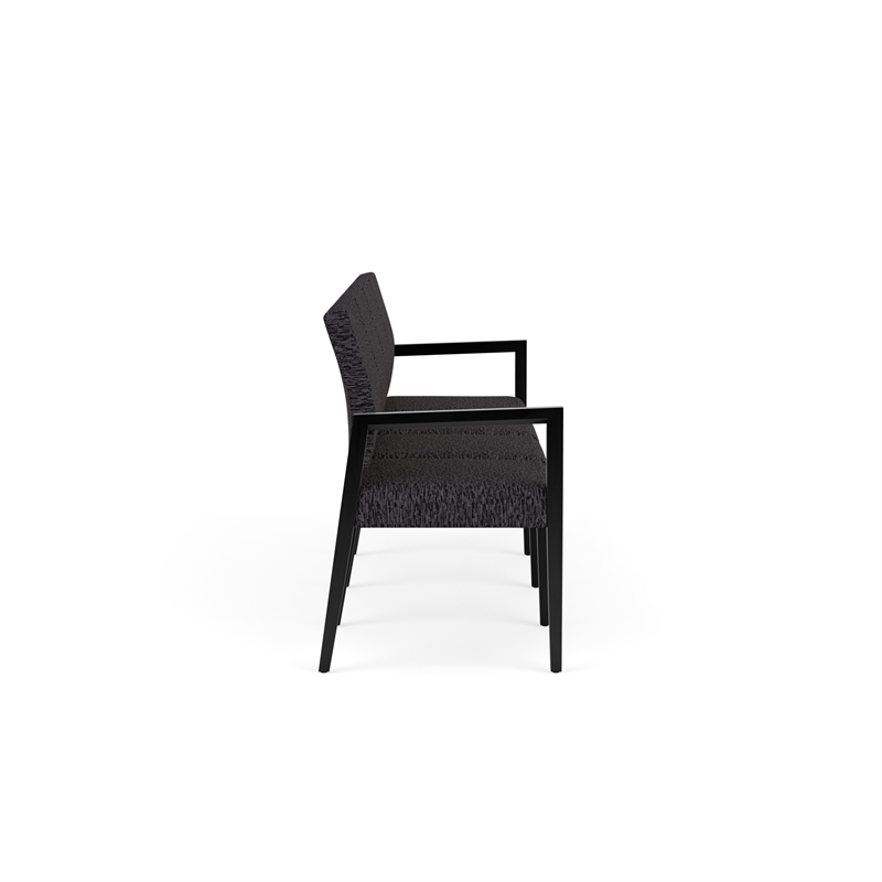 Pemberly Row Waiting Reception 4 Seat Tandem Seating No Center Arms in Black
