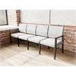 Pemberly Row Waiting Reception 4 Seat Tandem Seating No Center Arms in Gray