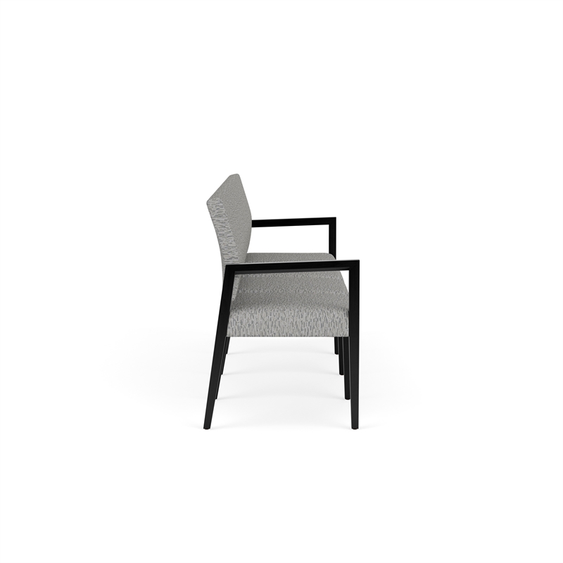 Pemberly Row Waiting Reception 4 Seat Tandem Seating No Center Arms in Gray