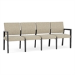 Pemberly Row Waiting Reception 4 Seat Tandem Seating No Center Arms in Beige