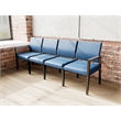 Pemberly Row Waiting Reception 4 Seat Tandem Seating No Center Arms in Blue