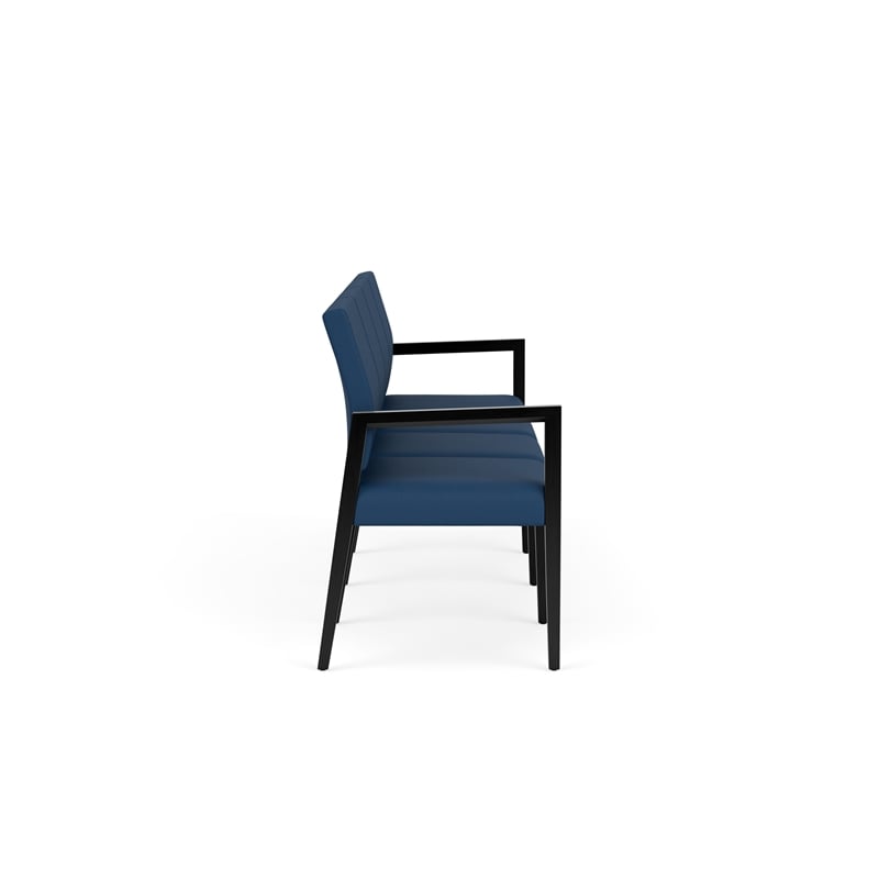 Pemberly Row Waiting Reception 4 Seat Tandem Seating No Center Arms in Blue