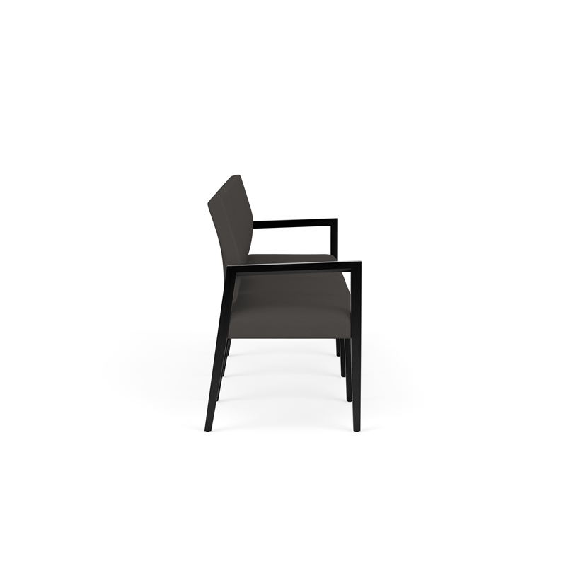 Pemberly Row Waiting Reception 4 Seat Tandem Seating No Center Arms in Gray