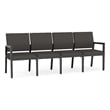 Pemberly Row Waiting Reception 4 Seat Tandem Seating No Center Arms in Gray