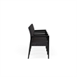 Pemberly Row Waiting Reception 4 Seat Tandem Seating Wood Frame in Black