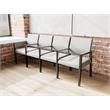Pemberly Row Waiting Reception 4 Seat Tandem Seating Wood Frame in Gray