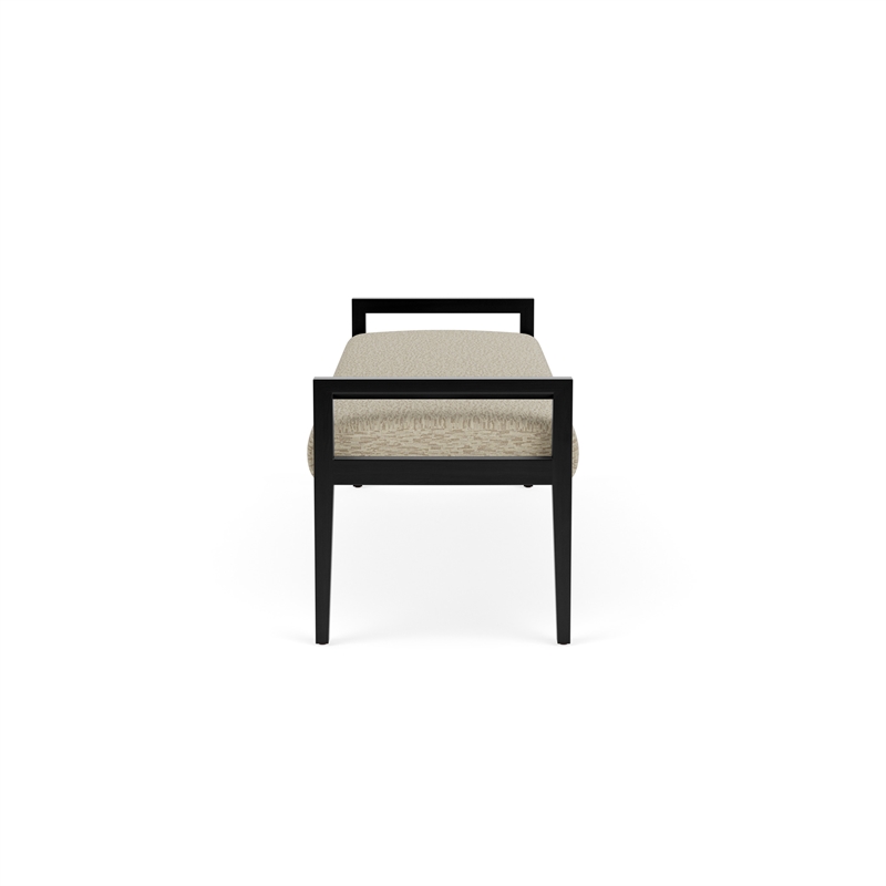 Pemberly Row Waiting Reception 3 Seat Bench Wood Frame in Brown