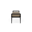 Pemberly Row Waiting Reception 3 Seat Bench Wood Frame in Brown