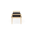 Pemberly Row Waiting Reception 3 Seat Bench Wood Frame in Gray