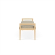 Pemberly Row Waiting Reception 3 Seat Bench Wood Frame in Brown