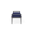 Pemberly Row Waiting Reception 3 Seat Bench Wood Frame in Blue
