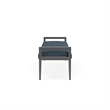 Pemberly Row Waiting Reception 3 Seat Bench Wood Frame in Blue