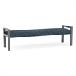 Pemberly Row Waiting Reception 3 Seat Bench Wood Frame in Blue