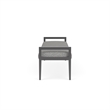 Pemberly Row Waiting Reception 3 Seat Bench Wood Frame in Gray