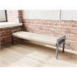 Pemberly Row Waiting Reception 3 Seat Bench Wood Frame in Brown