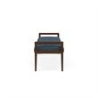 Pemberly Row Waiting Reception 3 Seat Bench Wood Frame in Blue
