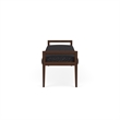 Pemberly Row Waiting Reception 3 Seat Bench Wood Frame in Gray