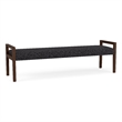 Pemberly Row Waiting Reception 3 Seat Bench Wood Frame in Gray