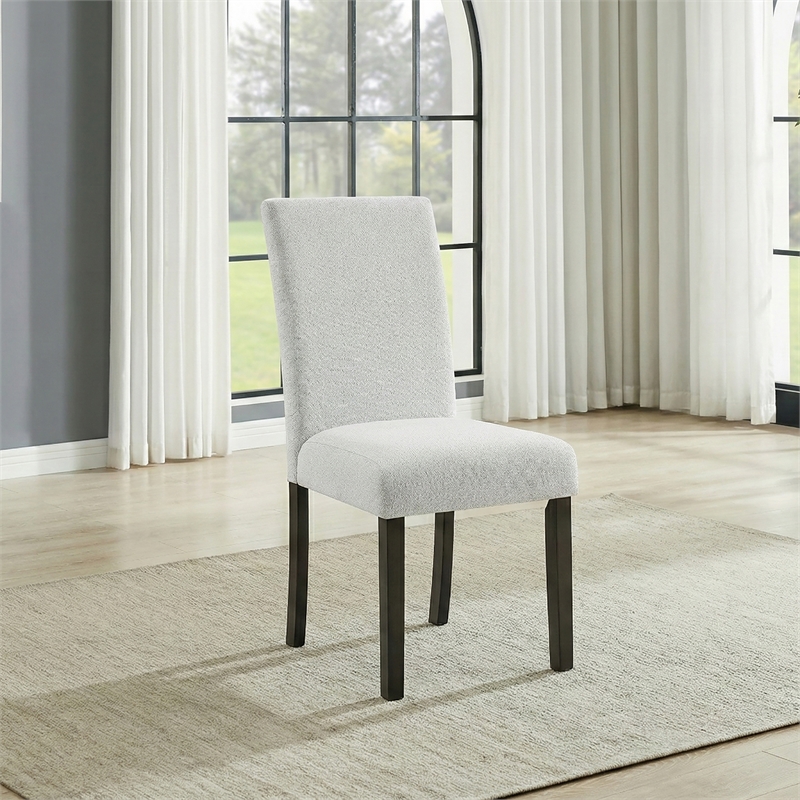 Pemberly Row Carissa Wood Dining Chair in Stone Gray Set of 2
