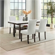 Pemberly Row Carissa 5-Piece Wood Rectangle Dining Set in Stone Gray