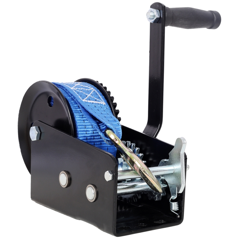 Pemberly Row 2500 lbs Hand Winch with 32.8 ft Strap Two Way Ratchet for Boat/ATV