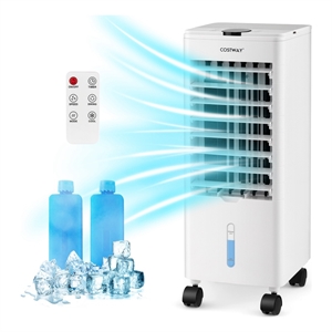 Pemberly Row Portable Evaporative Swamp Air Cooler Fan with Oscillation in White
