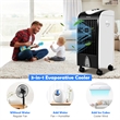 Pemberly Row Portable Evaporative Air Cooler Fan with Humidifier in White