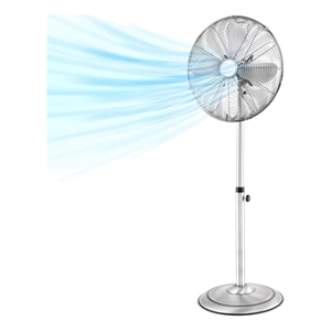 Pemberly Row 16&quot Standing Pedestal Fan with 3 Speeds & Carrying Handle in Silver