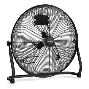 Pemberly Row 20&quot High Velocity Floor Fan with 3 Speeds in Black