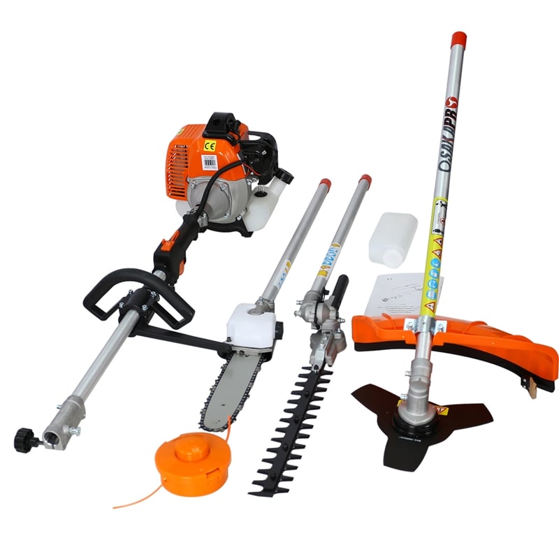 Pemberly Row 52CC 4-in-1 Gas Garden Tool with Pole Saw Hedge and Grass Trimmer