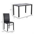 Pemberly Row 5 Piece Dining Table Set with 4 Upholstered Chairs in White