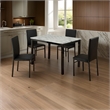 Pemberly Row 5 Piece Dining Table Set with 4 Upholstered Chairs in White