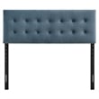 Pemberly Row Stain-Resistant Performance Velvet Full Headboard in Cadet Blue