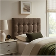 Pemberly Row Padded Upholstered Twin Headboard in Mocha Cotton