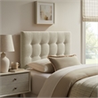 Pemberly Row Padded Upholstered Twin Headboard in Linen Cotton