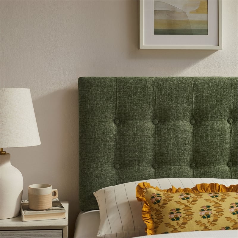 Pemberly Row Padded Upholstered Twin Headboard in Foliage Green