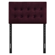 Pemberly Row Stain-Resistant Performance Velvet Twin Headboard in Mulberry