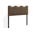 Pemberly Row Padded Upholstered Twin Headboard in Copper Tone