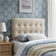 Pemberly Row Stain-Resistant Performance Velvet Twin Headboard in Alabaster