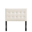 Pemberly Row Stain-Resistant Performance Velvet Twin Headboard in Alabaster