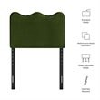 Pemberly Row Stain-Resistant Performance Velvet Twin Headboard in Moss Green